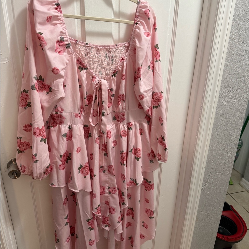 SHEIN Pink Floral Dress